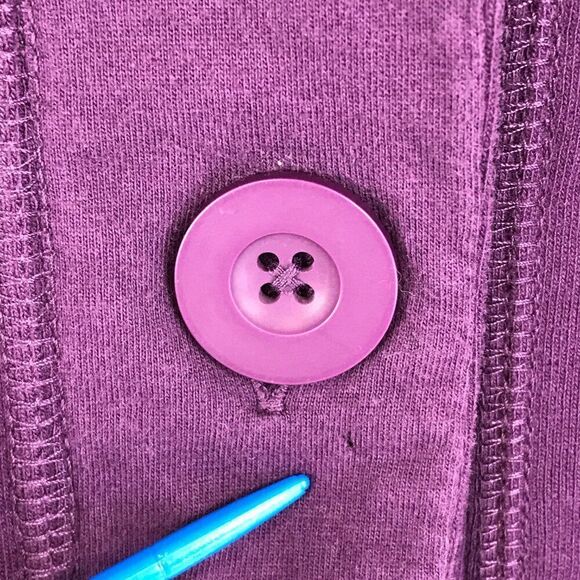 L.L. Bean Cowl Neck Button Down Cardigan Women's Small Purple Pockets Knit - Picture 3 of 11